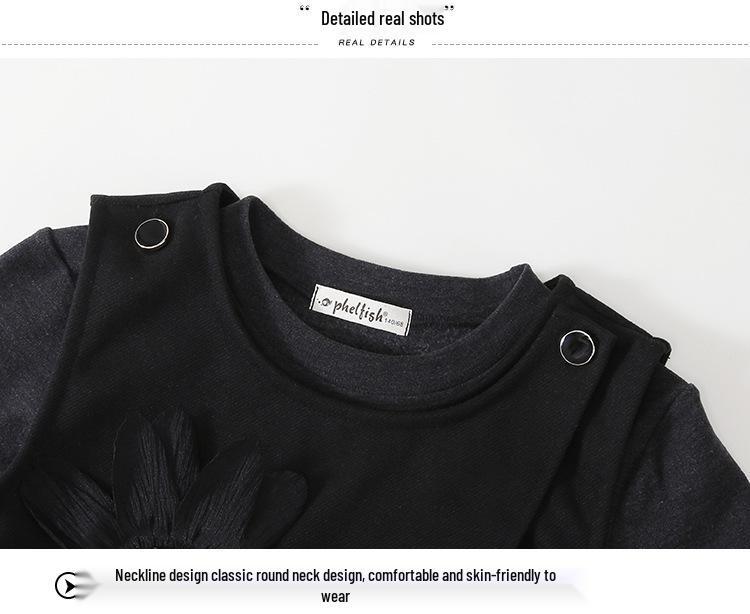 Autumn 2025 Girl's Casual Parent-Child Three-Piece Set: Vest, Base Shirt, Skirt