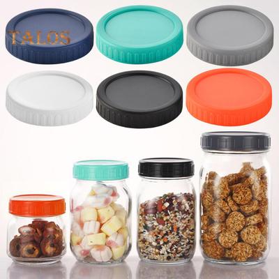 10Pcs 86MM Wide Mouth Jar Lid Silicone Seal Airtight Food Grade BPA Free Heavy Duty Leak-proof Colorful Universal Round Cup Can Cover