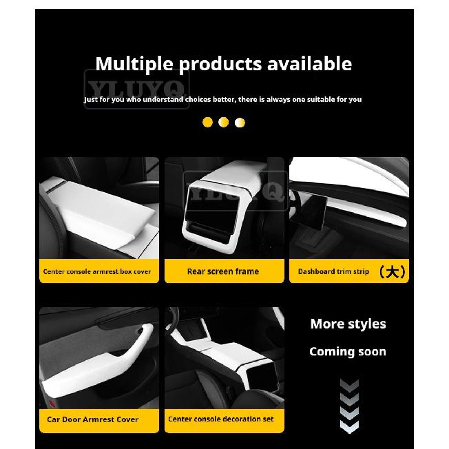 2026 for Tesla Juniper Model 3/Y Highland Rear Air Vent Cover Center Console Leather Armrest Box Anti-Scratch Car Accessories