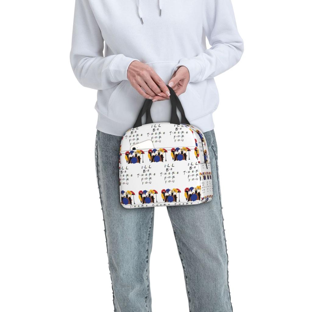 Bolsa de almuerzo térmica aislada de la serie de TV Friends para mujeres Niños Cajas de comida portátiles Fiambrera térmica Bolsa Tote