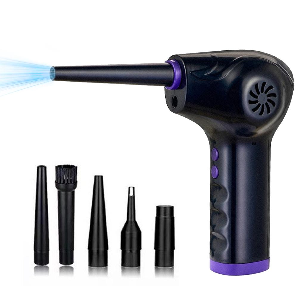 Electric   Duster with Light 60000RPM 2 Gears   Rechargeable Cordless Handheld   Blower with 5 Nozzles for Home PC Keyboard Car Interior 