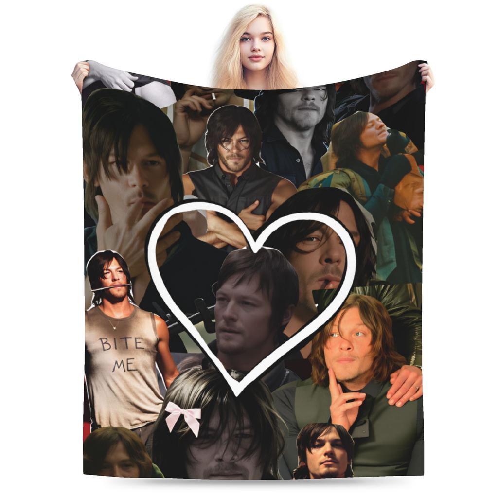 Daryl Dixon Bootleg Vintage  The Walking Dead Flannel Blankets Winter  Super Soft Bedding Throws for Boy Girl Bedspread Sofa Bed