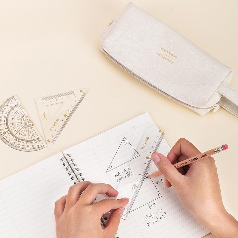 Student Exam Set: 4-Piece Ruler, Triangle, and Protractor Kit