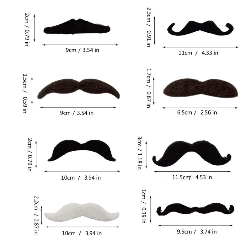 49Pcs Fake Mustaches selfs Adhesive Novelty Hairy Beard Costume Facials Hair for Christmas Party Supplies Decorations