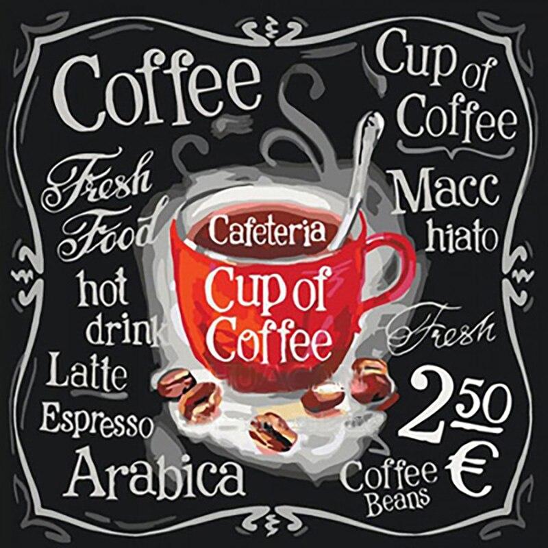 5D DIY diamentowe malowanie filiżanka kawy diamentowe hafty dekoracje ścieg krzyżykowy w pełni z okrągłych wierteł Home Decor instrukcja sztuka prezent