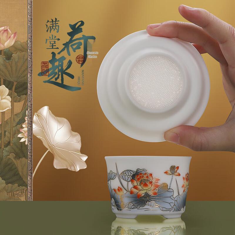 Chaxun Mutton Fat Jade Porcelain Tea Set