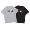 Short Sleeves, New Blue-red Towel Embroidered Loose Casual T-shirt for Men and Women, Round Neck Short Sleeves.