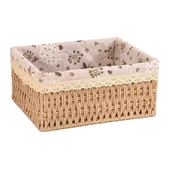 

Yousheng Storage Box with Removable Lining Durable Woven Basket Bohemian Style Storage Bin for Desk Dresser Small S A
