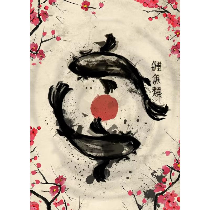 Japanisches Samurai Leinwandgemälde Wandkunst Charakter Poster und Drucke Heimdekorationsbild für Wohnzimmer Schlafzimmer Ästhetisch