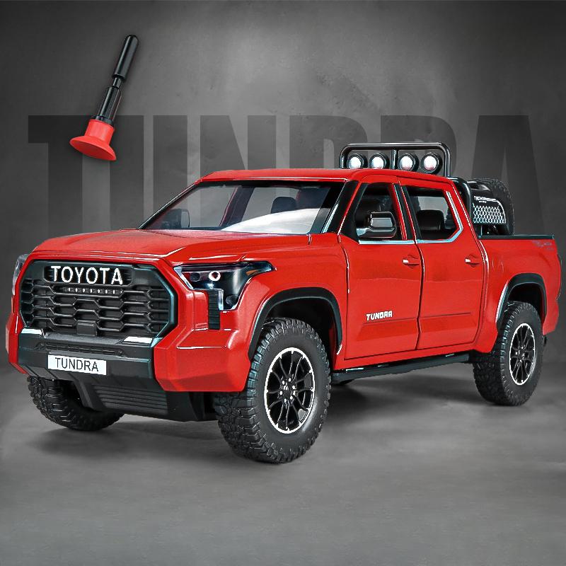 2024 New Simulation 1:24 Scale Toyota TRD Pro Off Road Car Model Metal Diecast Pickup Truck Toys Vehicles for Kids Boys Sound and Light