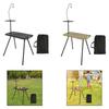 Outdoor Camping Foldable Table Detachable Legs Rectangular Desk Multipurpose with Storage Bag PP Desktop with Lantern Holder