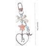 Delicate Beaded Phone Pendant Star Heart Charm Keychain with Bowknot Decoration for Bag Purse Backpack Women Girls Gift