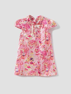 Ärmelloses Tang-Anzugkleid für Mädchen: Sommer Koi & Blumendesign