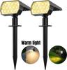 LED Solar Spot Lights Outdoor Garden 52 LED Solar Lights Waterproof 3 Modes Landscape Lighting Wall Lamp Garden Yard Tree Lawn