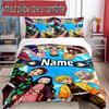 3pcs Duvet Cover Set (1*Duvet Cover + 2*Pillowcase, Without Core), Custom Name Demon Slayer Pattern Bedding Set, Home Bedroom Decor Gift