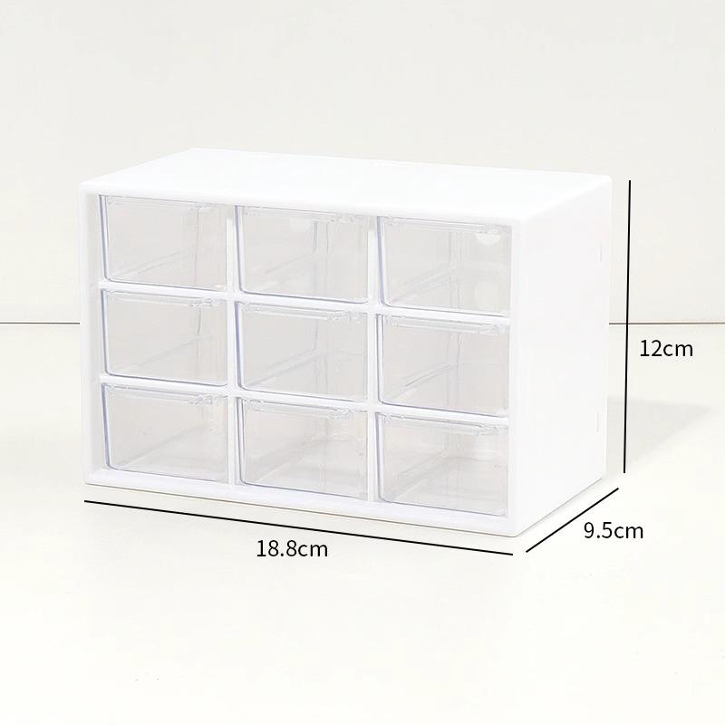 Japanese Solid Color 9-Grid Mini Drawer Storage & Organizer Box