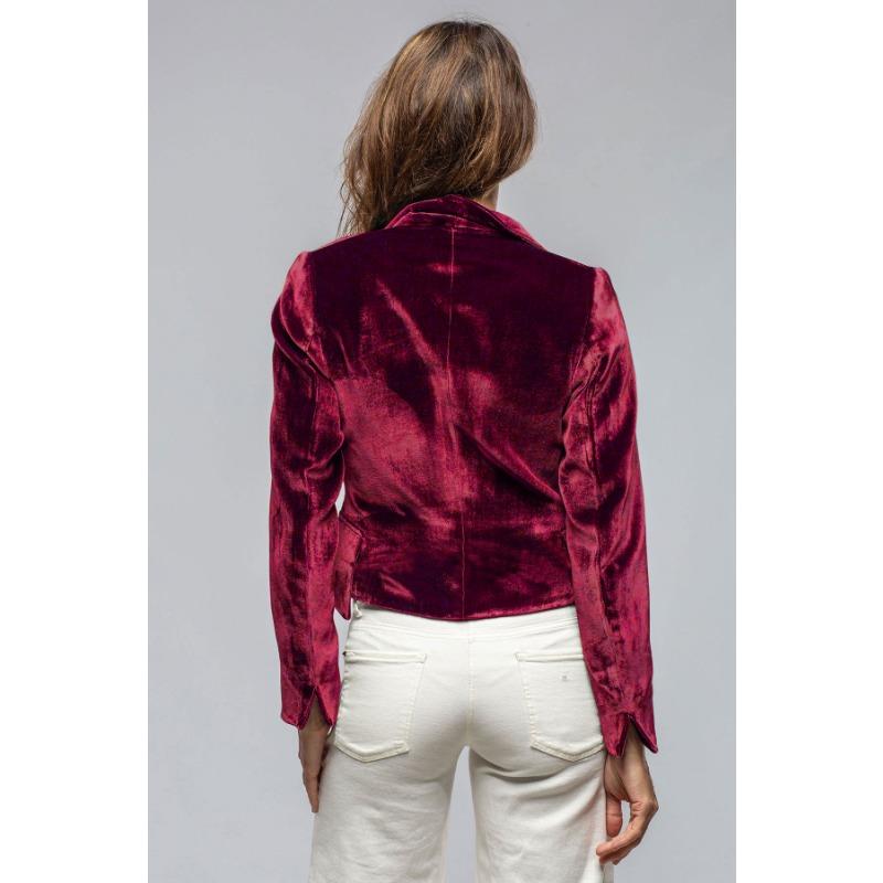 Women's Gold Velvet Suit Jacket Short Section Thin A Buckle Slim Spring and Autumn Leisure Suit