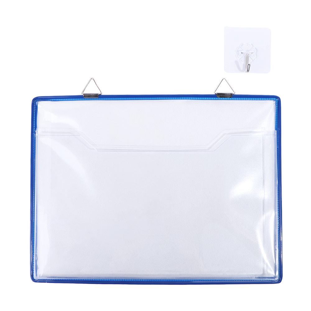 Wall Hanging A4 Receipt Organizer Plastic Waterproof File Folder Transparent With Hook File Storage Case for Classroom Office