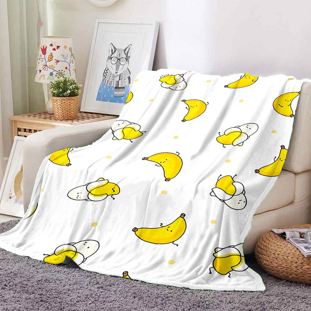 1pc Cute Banana Design Blanket Warm, Cozy, And Soft, Suitable for Sofas, Beds, Cars, And Office Use.Perfect for Camping And Travel, Making It a Great