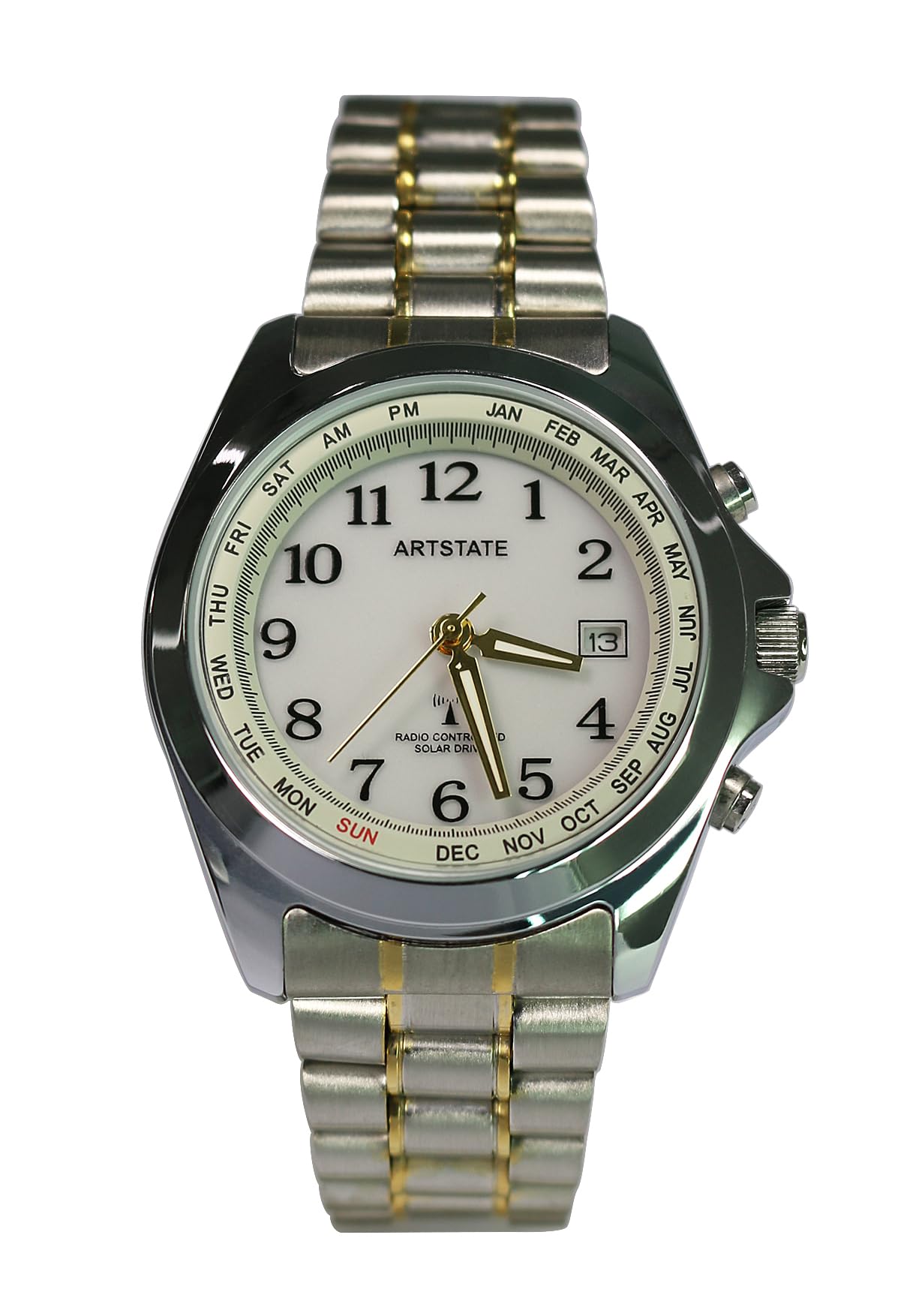 

[ARTSTATE AS0240] Мужские часы с солнечной батареей и радиоконтролем, отображение даты, долгий срок службы (WHITE)