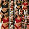 Women's Ultra Smooth Sexy Lace Lingerie Push Up Bra And Thong Set For Nightwear