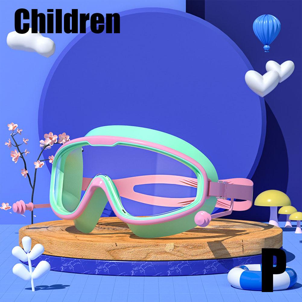 Взрослые очки для плавания Силиконовые очки для плавания Большая оправа С берушами Силиконовые Детские Водонепроницаемые и Защищающие от запотевания Очки HD