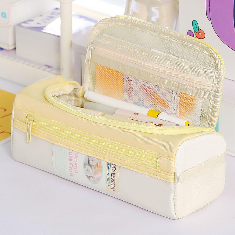 Star Pattern Pencil Case Zipper Design Stationery Storing Bag Stationery Organizer  School Office