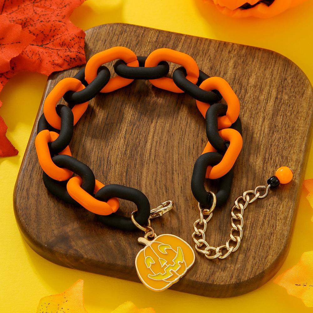 Hot Sale Acrylic Bracelet Set Halloween Bracelet Cartoon Ghost Pumpkin Jewelry Horror Dress Up Ornament