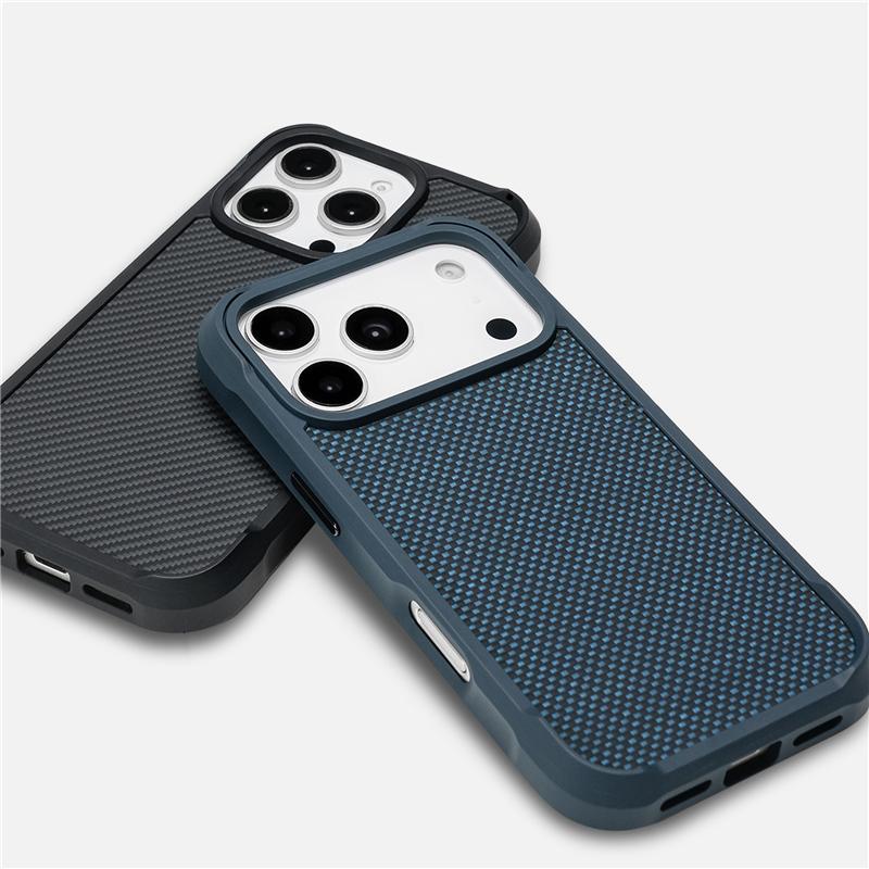 Magnetic Lattice Woven Magsafe Case For iPhone 17 16 Pro Max 17Pro 16Pro Luxury Metal Button Wireless Charging Shockproof Cover