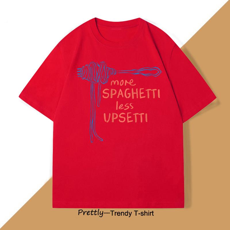 

Spaghetti T Shirt Funny Food TShirt Foodie Food Humor Printed Tshirt Cotton Short Sleeve Fast Shipping Pure Cotton Tees Clothes S