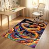Dragon Phoenix Theme Crystal Velvet Rug Personalized Custom Name Text Soft Floor Mat Home Decor