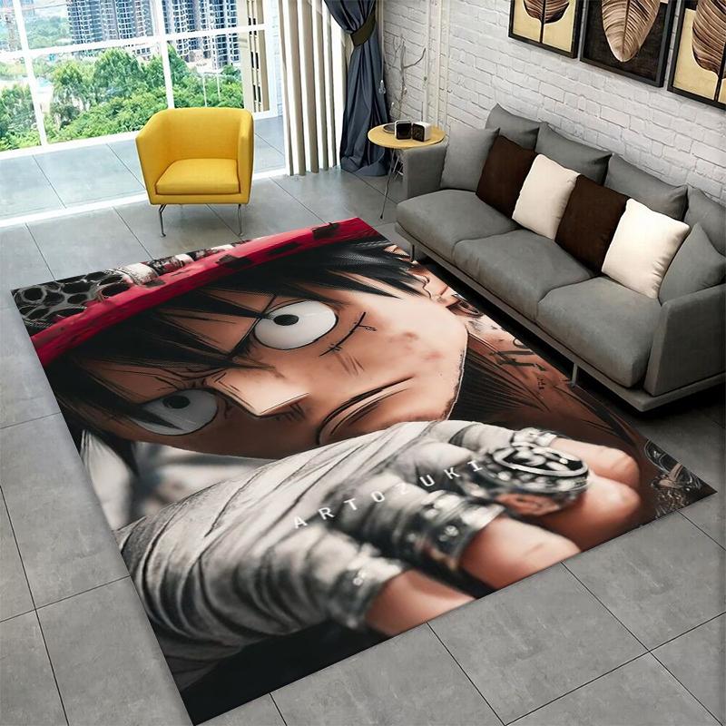Anime Zoro One P-Piece Kreslený Koberec Rohožka do Herny Ložnice Obývacího Pokojí Pohovky Domácí Dekorace, Dětský Koberec Protiskluzová Podlahová Rohožka