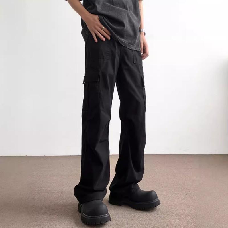 Mens Loose Straight Cargo Pants Casual Outdoor Sports Trousers Teenagers Fashion