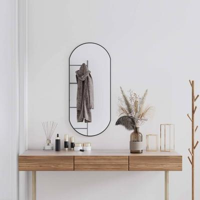 Vidaxl Wall Mirror, Black, 90X40 Cm, Oval