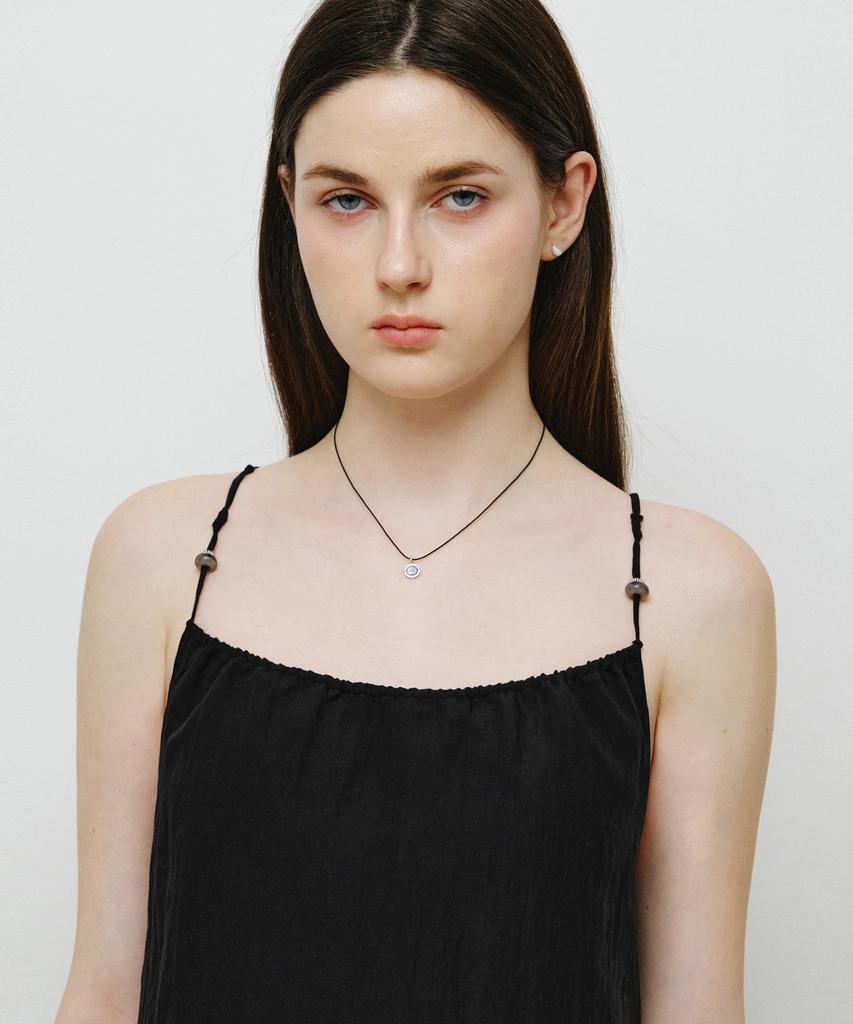 MONGDOL String Sleeveless Mini Dress Black Mdop055Black