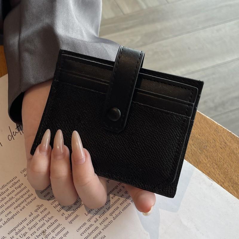 Ultra-thin Card Bag Women's Short Korean Multi-card ID Mini Leather Case Simple Compact