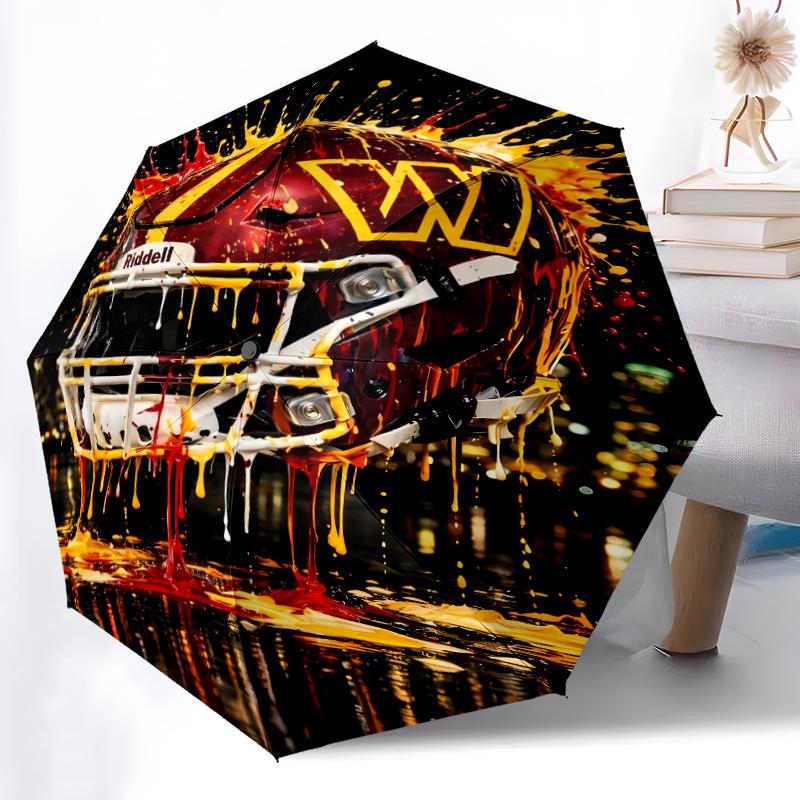 Printed Washington Commanders Folding Umbrella,Outdoor,Leisure,And Travel Umbrella,Durable Umbrella Fabric,Birthday And Holiday Gift