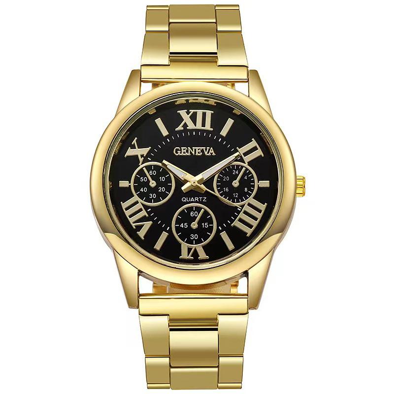 

Classic Casual Quartz Watch Men Stainless Steel Dress Wristwatch 3 Eyes Gold Quartz Wristwatches Ladies Clock