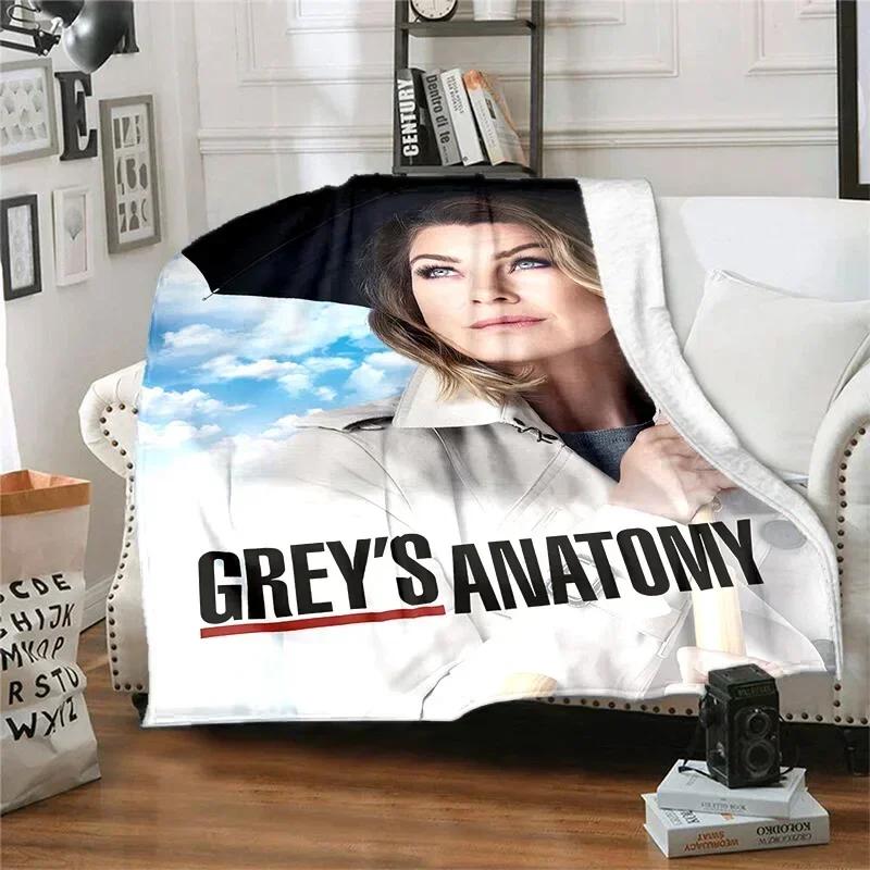 TV Figures G-Grey's Anatomy Throw Blanket Soft Flannel Thin Blankets for Bed Sofa Cover Bedspread Picnic Cooling Gift Home Deco