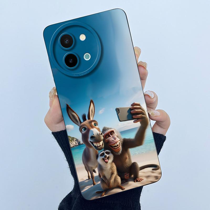 Case For Vivo Y38 Y58 T3X 5G Cute Panda Sweet Girls Silicone Soft Back Cover for VivoY38 VivoY58 5G Bumper Protective Casing