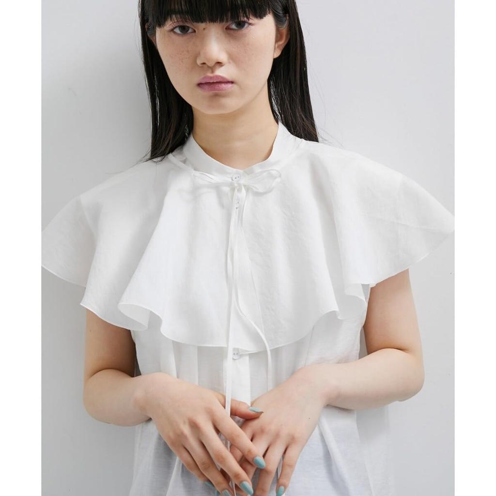 et Rope Blouse sheer blouse for white [Adam Femme] <SET item> Multi-frill women, (10)