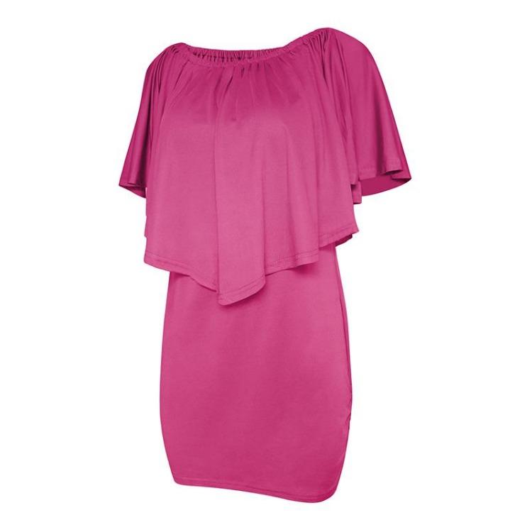 Sommer Damen Schulterfrei Locker Kleid Kurzarm Quaste Hüftkurzrock Paket