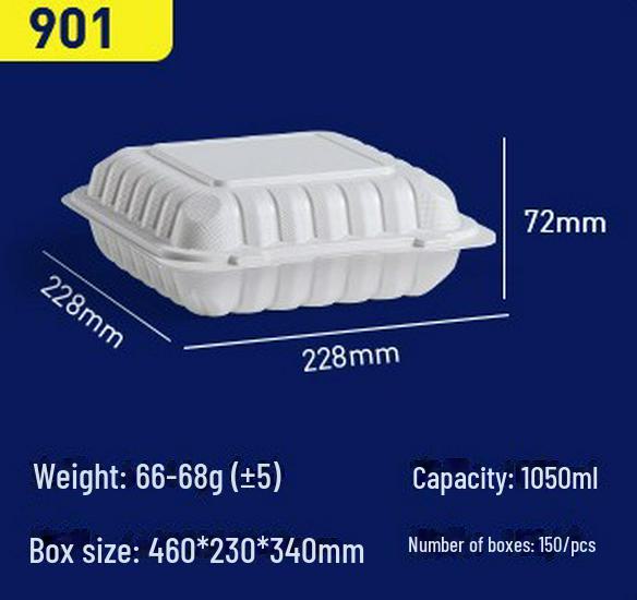 Biologisk nedbrytbar hvit engangs hamburgerboks i amerikansk stil - enkeltroms PP hurtigmatbeholder for takeaway
