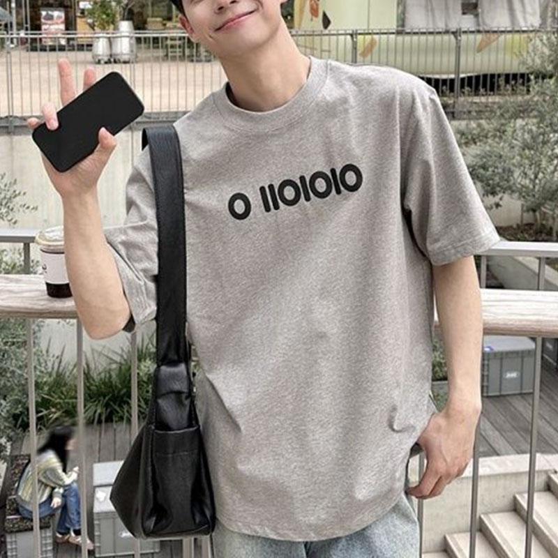 

Men s Casual Gray Character Print Oversized Short Sleeve T Shirt M сірий