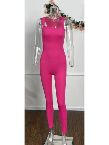 European & American Style Nylon Yoga Fitness Jumpsuit - Women's Sport Training Outfit