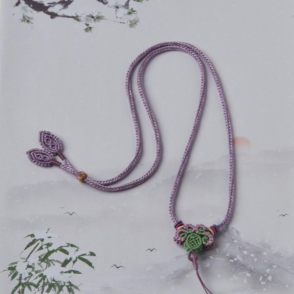 High-Quality Handmade Woven Phoenix Tail Knot Pendant Sweater Chain In A Thousand Miles of Rivers and Mountains Color