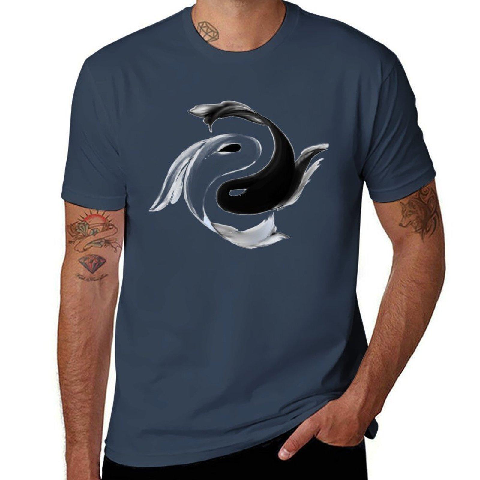 Koi Fish Yin And Yang Tshirt Industrial Work Tee Shirt S