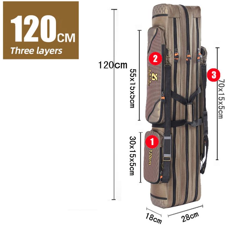 

Сумка для рыбалки 1.2 м Сумка для рыболовных снастей Ремень через плечо Сумка для рыболовных снастей Удилище Рыболовная сумка Composite three-layer 120CM