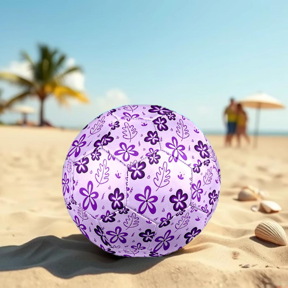1PC Purple Floral Soccer Ball Size 5 Football Machine Sewn Indoor/Outdoor Universal Football A39