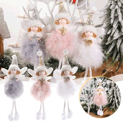 Weihnachtsdekorationen, handgefertigte Engel, Weihnachts-Plüsch-Engel-Anhänger, Weihnachtsbaumdekorationen, Weihnachtsdekorationen, Heimdekorationen